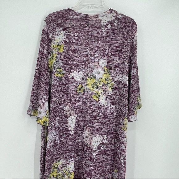 Torrid Hacci Floral HI-LO Kimono Cardigan Purple Size 2 2X Women’s plus duster - Picture 13 of 14